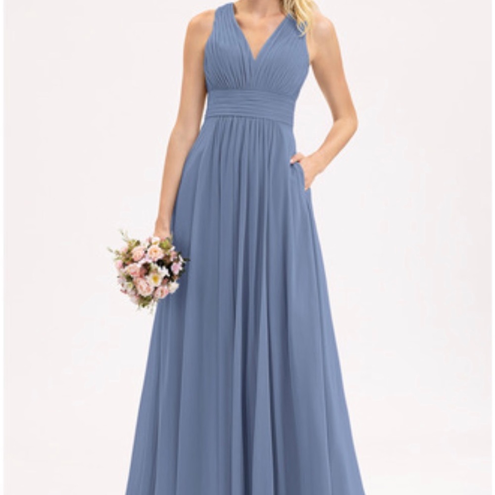 JJs House Slate Blue Bridesmaid Dress Like New